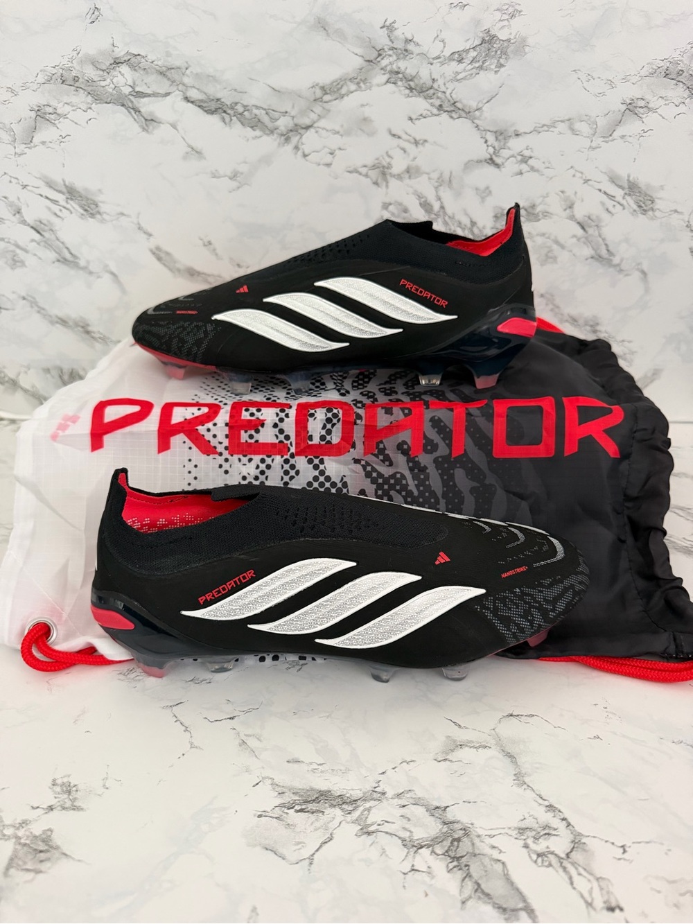 Adidas Predator Elite FG Core Black Laceless Soccer Cleats JS0408 Men’s Size 7.5